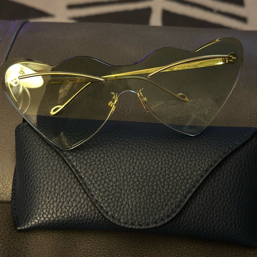 Heart-Shaped Gold Sunglasses